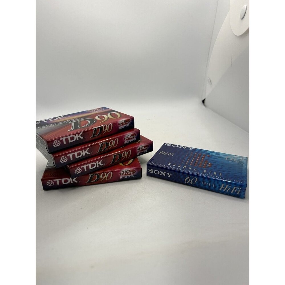 TDK D90 Cassette Tape - 4 tapes and 1-Sony 60 mins hifi sealed music sealed